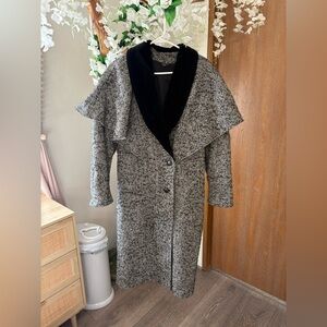 Chic Vintage ADA Black and Gray Women's Trench Coat